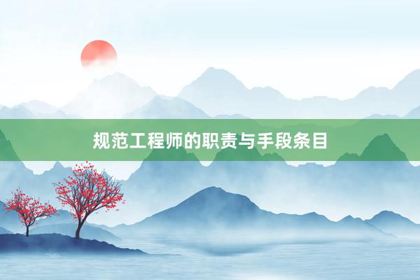 规范工程师的职责与手段条目